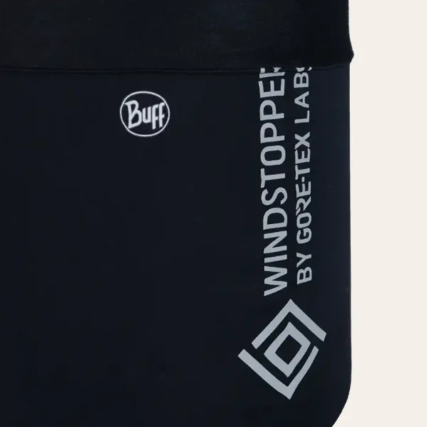 Buff Neckwear à prova de vento com Gore-Tex Windstopper – cachecol multifuncional preto para atividades ao ar livre, corrida e trekking.