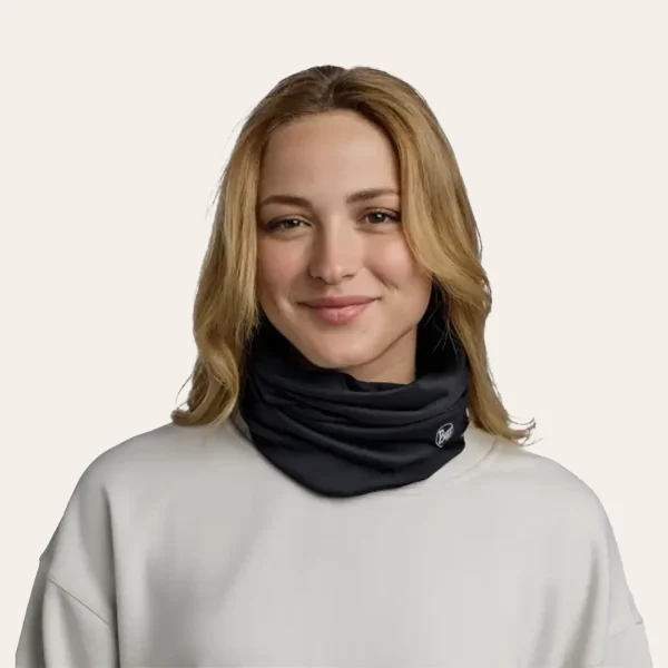 Buff Neckwear à prova de vento com Gore-Tex Windstopper – cachecol multifuncional preto para atividades ao ar livre, corrida e trekking.