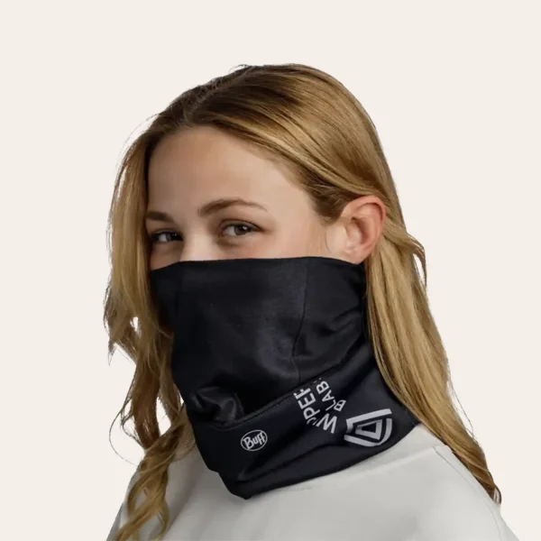 Buff Neckwear à prova de vento com Gore-Tex Windstopper – cachecol multifuncional preto para atividades ao ar livre, corrida e trekking.
