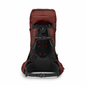Mochila de trekking Osprey Aether com painel traseiro AirScape e cinto e alças Custom Fit-on-the-Fly.