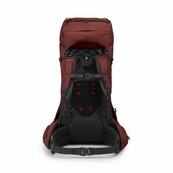 Mochila de trekking Osprey Aether com painel traseiro AirScape e cinto e alças Custom Fit-on-the-Fly.