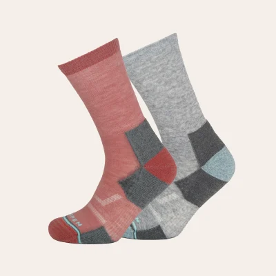 Lorpen T2 Merino Hike Light Crew hiking socks in RWS merino wool for trekking and hiking.
