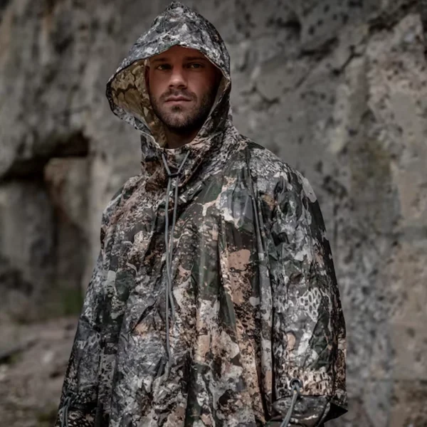 Waterproof MIL-TEC Ripstop poncho in PhantomLeaf WASP I Z1B, WASP I Z2 and WASP I Z3A patterns for outdoor, trekking and bushcraft use.