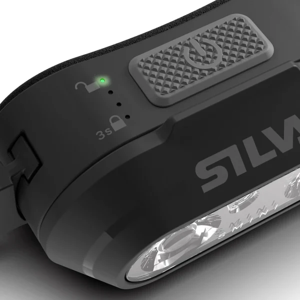 Silva Smini Fly lanterna frontal ultraleve 38,5 g 250 lúmenes com fita minimalista para trail running e trekking.