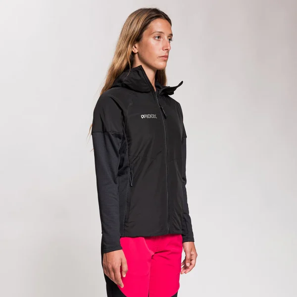 Rock Experience South Face Hoodie Hybrid Jacket jaqueta técnica híbrida em fleece grid reciclado e ripstop para caminhada e montanhismo