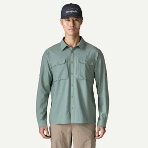 Patagonia Long-Sleeved Self-Guided Sun Shirt camisa técnica manga comprida homem com proteção solar 40+ UPF em poliéster reciclado