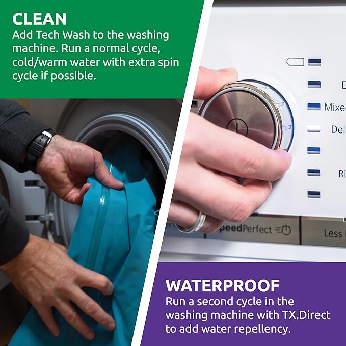 Impregnação Nikwax TX.Direct Wash-In para roupa impermeável e respirável de outdoor