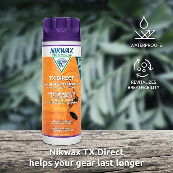 Impregnação Nikwax TX.Direct Wash-In para roupa impermeável e respirável de outdoor