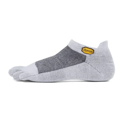 Vibram FiveFingers Athletic No-Show Socks Light Grey, lightweight and breathable Coolmax sports toe socks, ideal for FiveFingers, training and minimalist footwear.