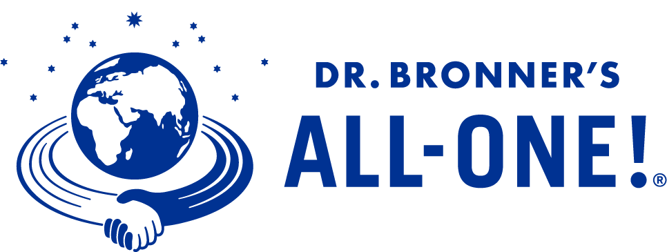 Logótipo Dr. Bronner’s – marca de cosmética natural para higiene outdoor, campismo e Caminho da Costa