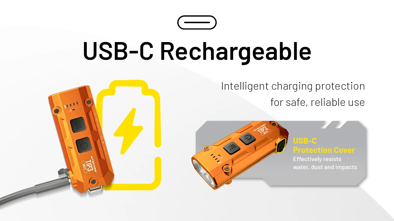 Lanterna Nitecore TIP3 compacta 720 lúmenes USB-C EDC outdoor