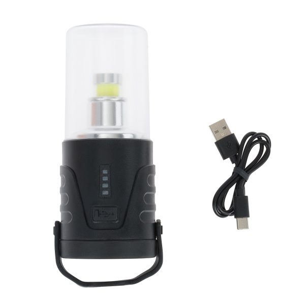 Lanterna recarregável Mil-Tec Recharge 410 lúmenes com luz COB e LED spot para campismo e outdoor