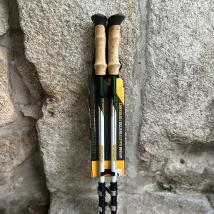 Bastões de trekking ASOLO Radiant QL Cork DLX em alumínio com punho de cortiça e sistema Quick Lock para caminhada e trekking