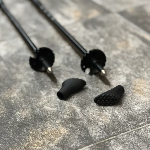 Ponteiras de borracha para bastões de Nordic Walking e trekking com formato inclinado para melhor aderência