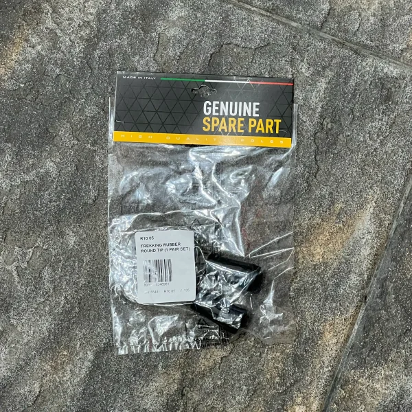 Ponteira de borracha redonda para bastões de trekking com maior aderência em superfícies duras