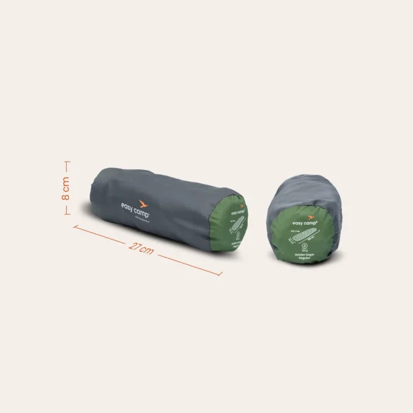 Lightweight Easy Camp Golden Eagle Regular inflatable mattress for camping, trekking and travelling with TPU nylon construction and compact size