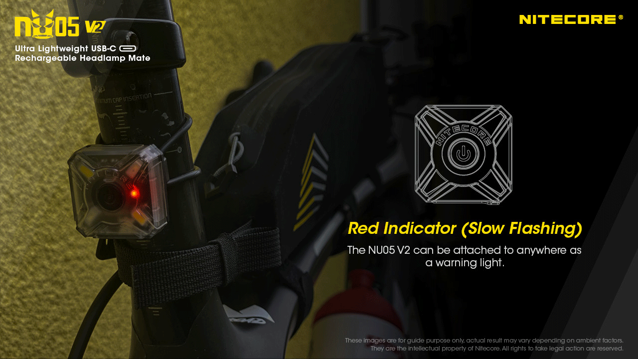 Nitecore NU05 V2 luz LED ultraleve sinalização outdoor USB-C recarregável