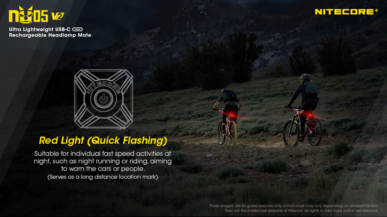 Nitecore NU05 V2 luz LED ultraleve sinalização outdoor USB-C recarregável