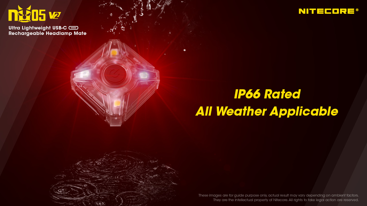 Nitecore NU05 V2 luz LED ultraleve sinalização outdoor USB-C recarregável