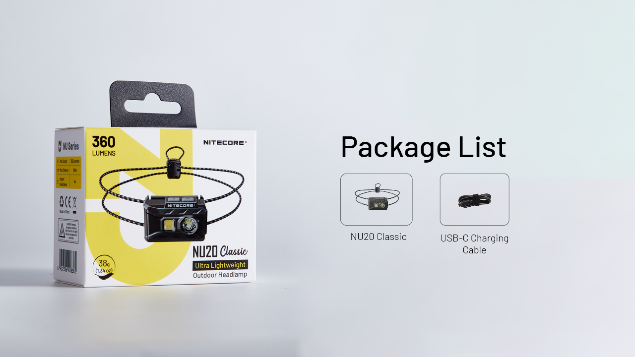 Nitecore NU20 Classic 360 lumen USB-C red white light High CRI trekking camping hiking ultra-light front torch
