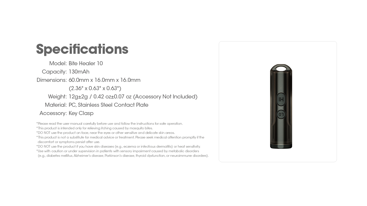 Nitecore Bite Healer 10 portable outdoor compact USB-C mosquito bite relief device