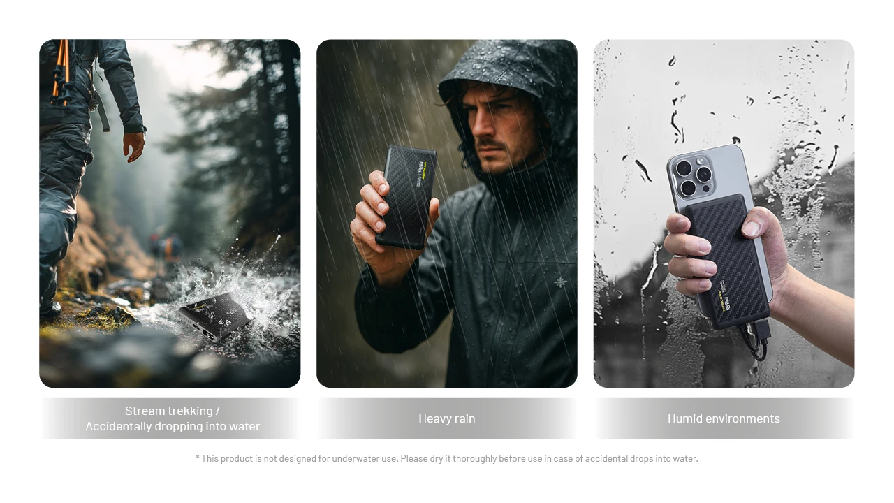 Powerbank Nitecore NB Plus 10000mAh lightweight waterproof IPX7 portable charger USB-C USB-A camping equipment outdoor power