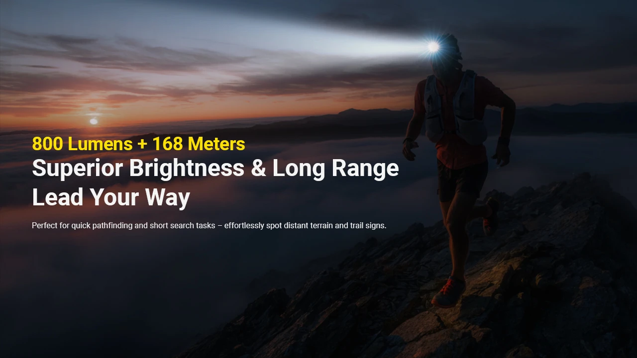 Lanterna frontal Nitecore UT27 800 lúmenes luz LED trail running trekking outdoor iluminação cabeça leve recarregável USB-C CRI alto