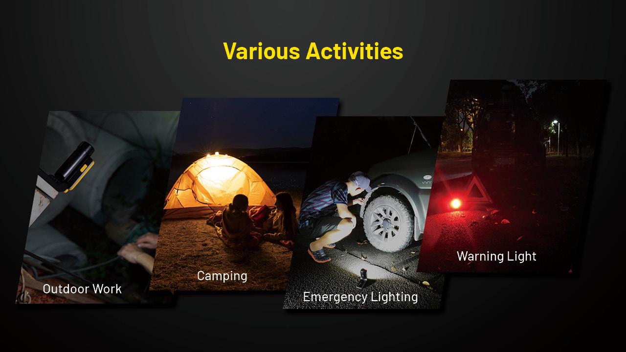 Nitecore NWL20 6 Nitecore NWL20 lanterna multifunções recarregável com luz COB, foco LED, luz vermelha, base magnética e bateria de 5000mAh para campismo e atividades outdoor