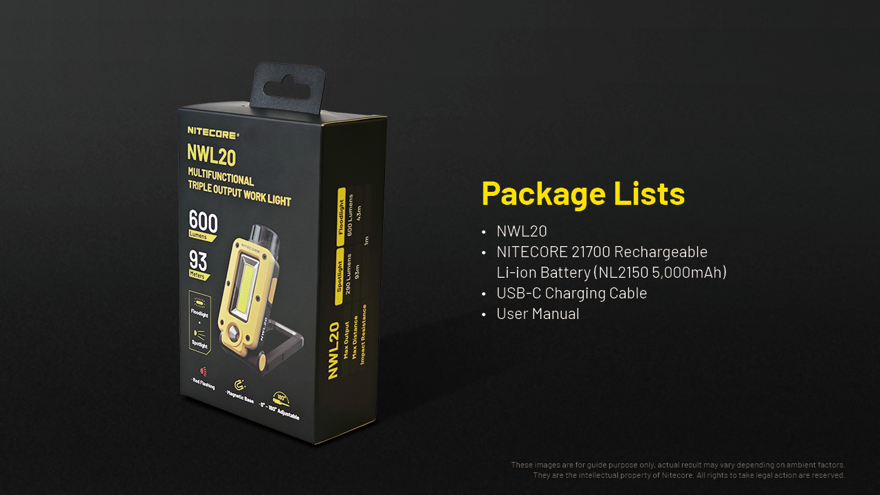 Nitecore NWL20 11 Nitecore NWL20 lanterna multifunções recarregável com luz COB, foco LED, luz vermelha, base magnética e bateria de 5000mAh para campismo e atividades outdoor
