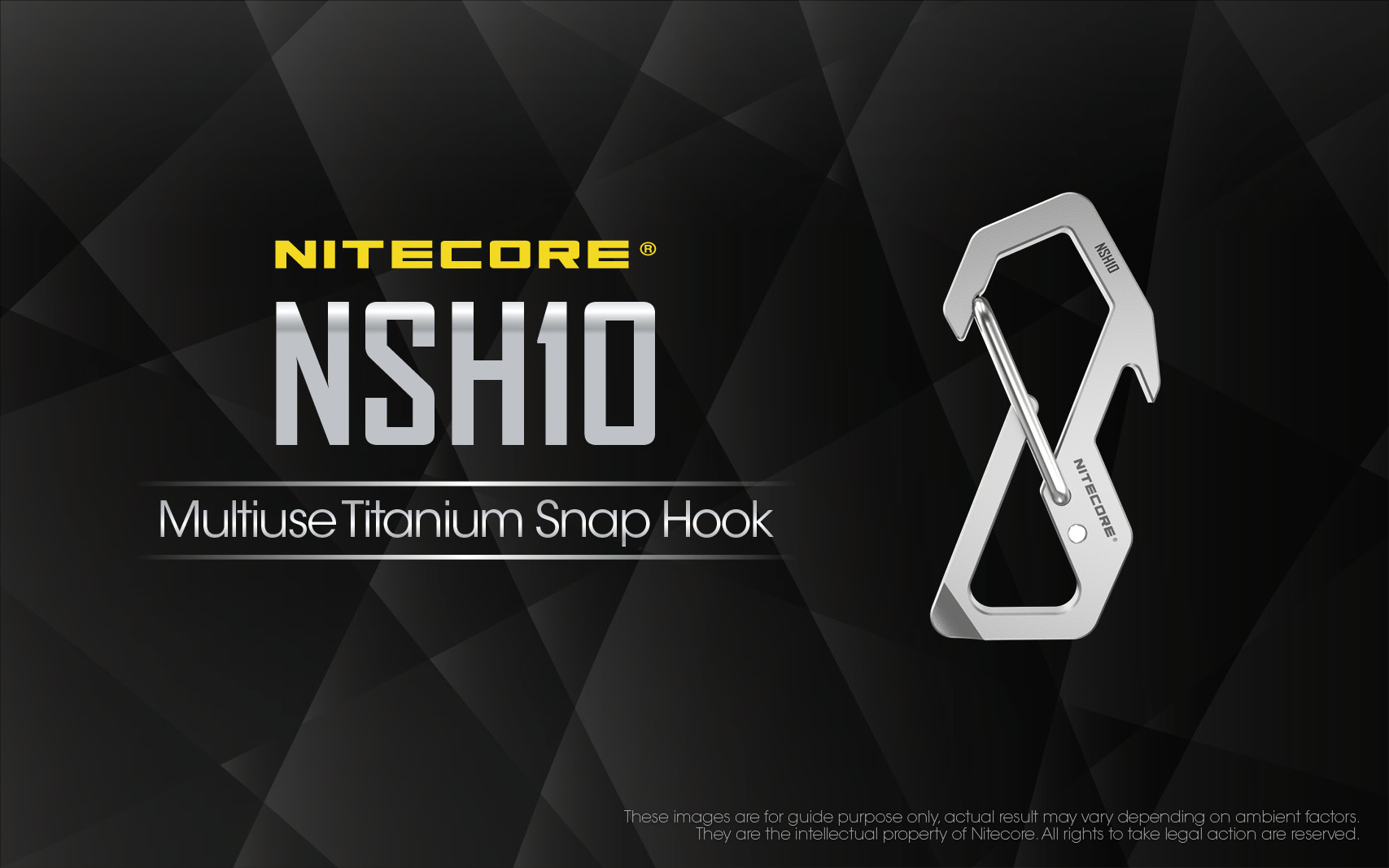 Nitecore NSH10 1 Nitecore NSH10 clip multifunções em titânio TC4 para chaves, lanternas e acessórios EDC