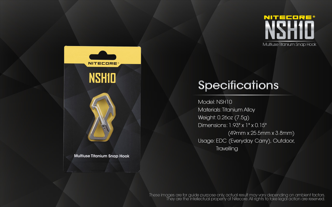 Nitecore NSH10 7 Nitecore NSH10 clip multifunções em titânio TC4 para chaves, lanternas e acessórios EDC