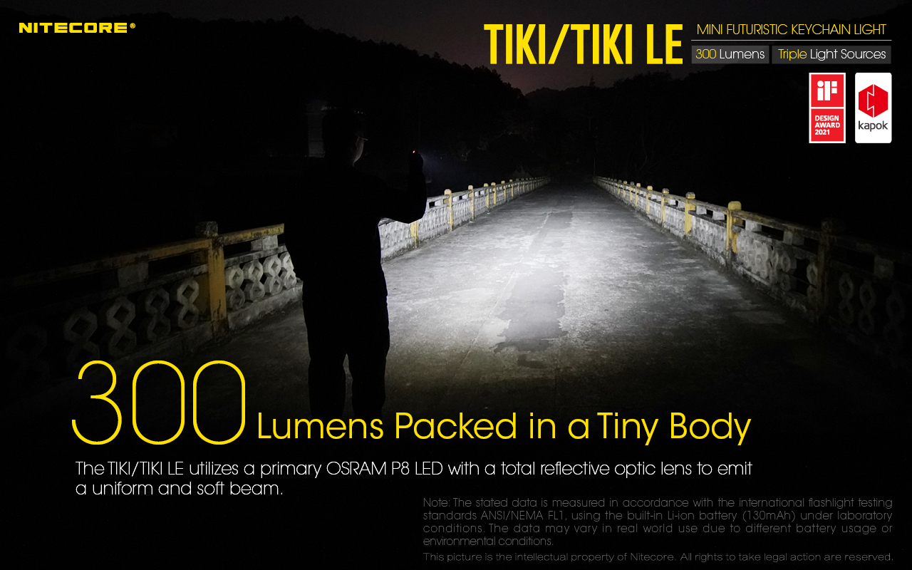 Nitecore TIKI 5 Lanterna de porta-chaves Nitecore TIKI e TIKI LE com até 300 lúmenes, carregamento USB-C e LEDs auxiliares para campismo, caminhadas e atividades outdoor