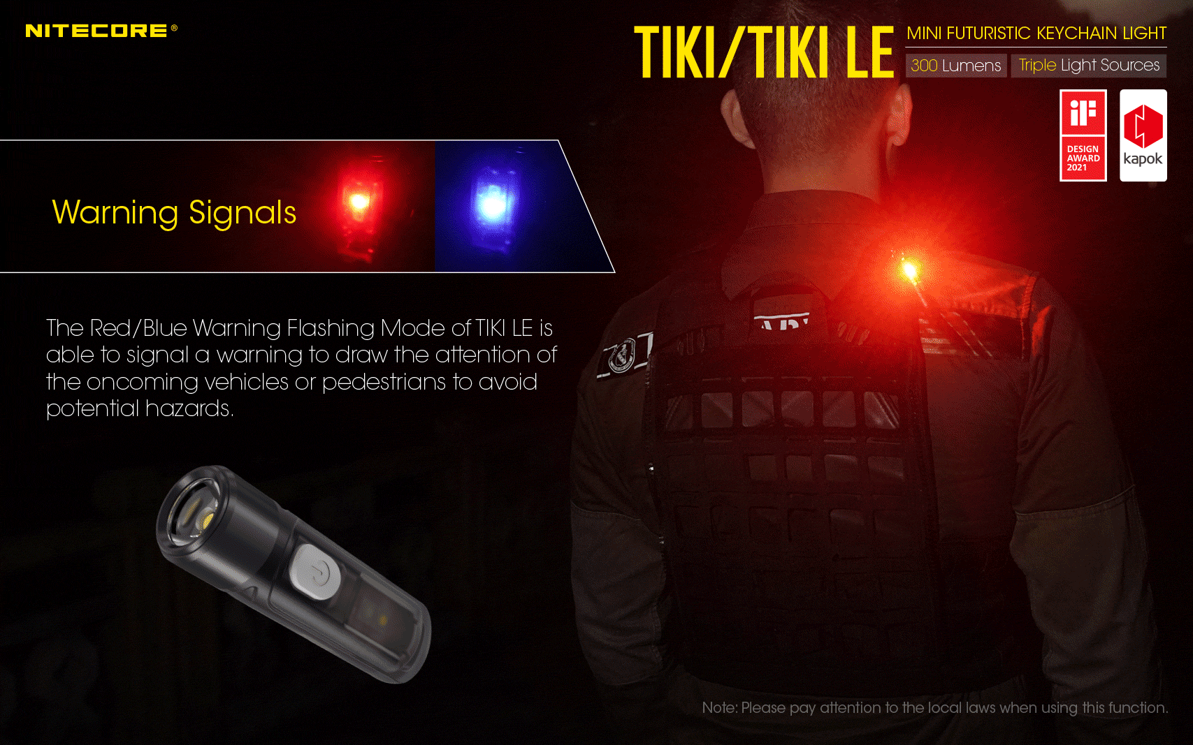 Nitecore TIKI 11 Lanterna de porta-chaves Nitecore TIKI e TIKI LE com até 300 lúmenes, carregamento USB-C e LEDs auxiliares para campismo, caminhadas e atividades outdoor
