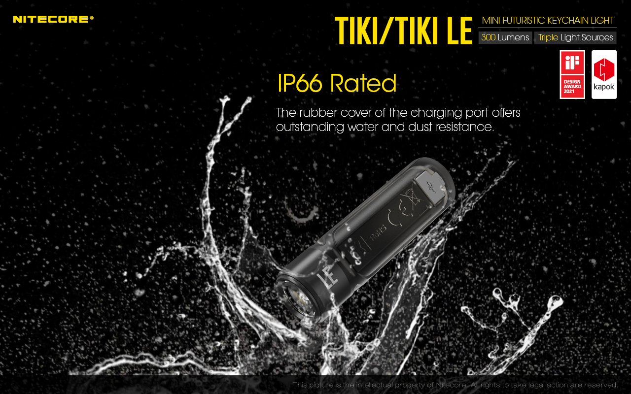 Nitecore TIKI 20 Lanterna de porta-chaves Nitecore TIKI e TIKI LE com até 300 lúmenes, carregamento USB-C e LEDs auxiliares para campismo, caminhadas e atividades outdoor