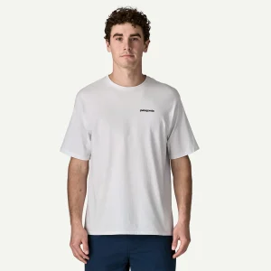 Patagonia P-6 Logo Responsibili-Tee sustainable t-shirt in recycled cotton and recycled polyester for outdoor activities and everyday use